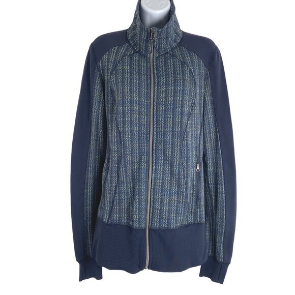 Lululemon Nice Asana Jacket Size 8 Ziggy Wee August Inkwell Zip CJ-1712 - Picture 1 of 7